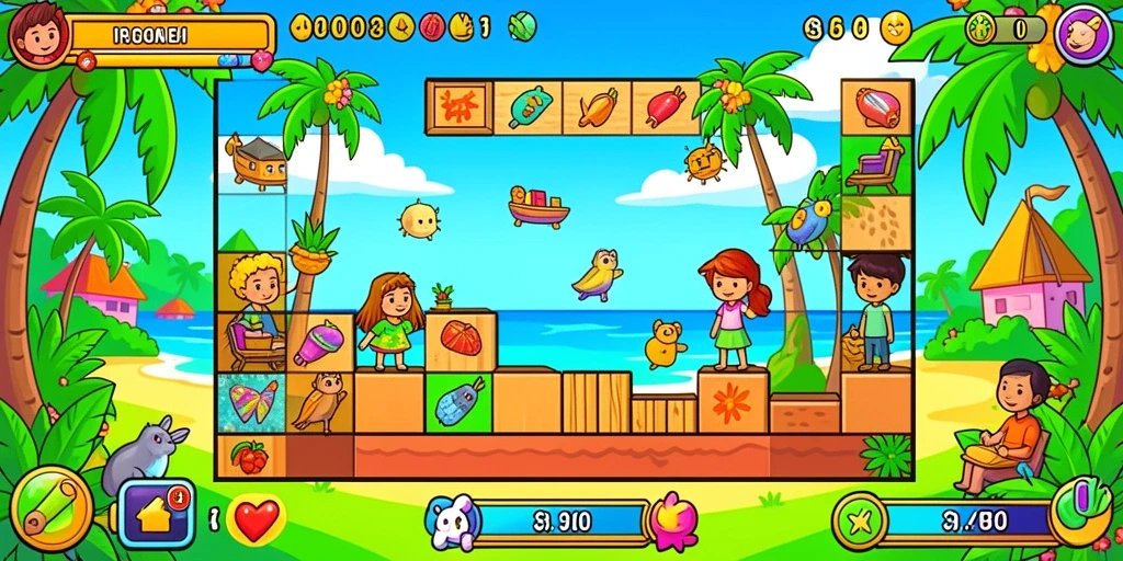 Tangkapan layar dari level pertama yang menampilkan desain yang menawan.