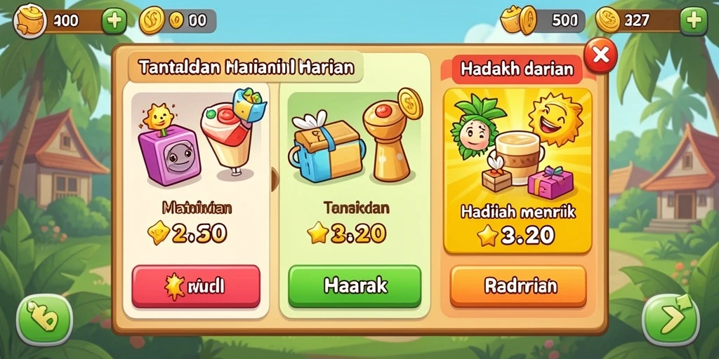 Tampilan awal permainan yang menawan dan penuh warna.