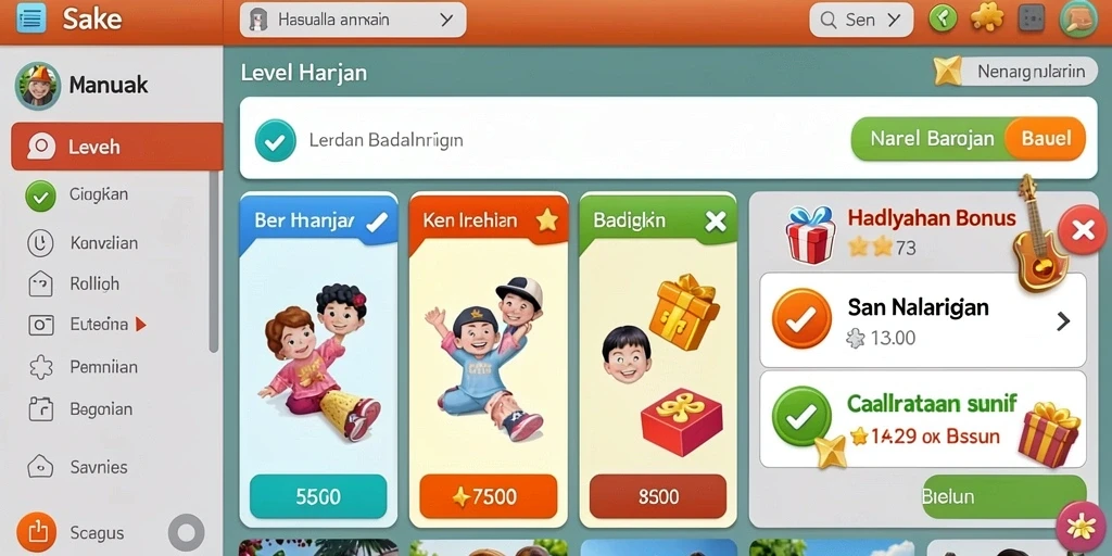 Tampilan menu utama yang interaktif dan menarik.